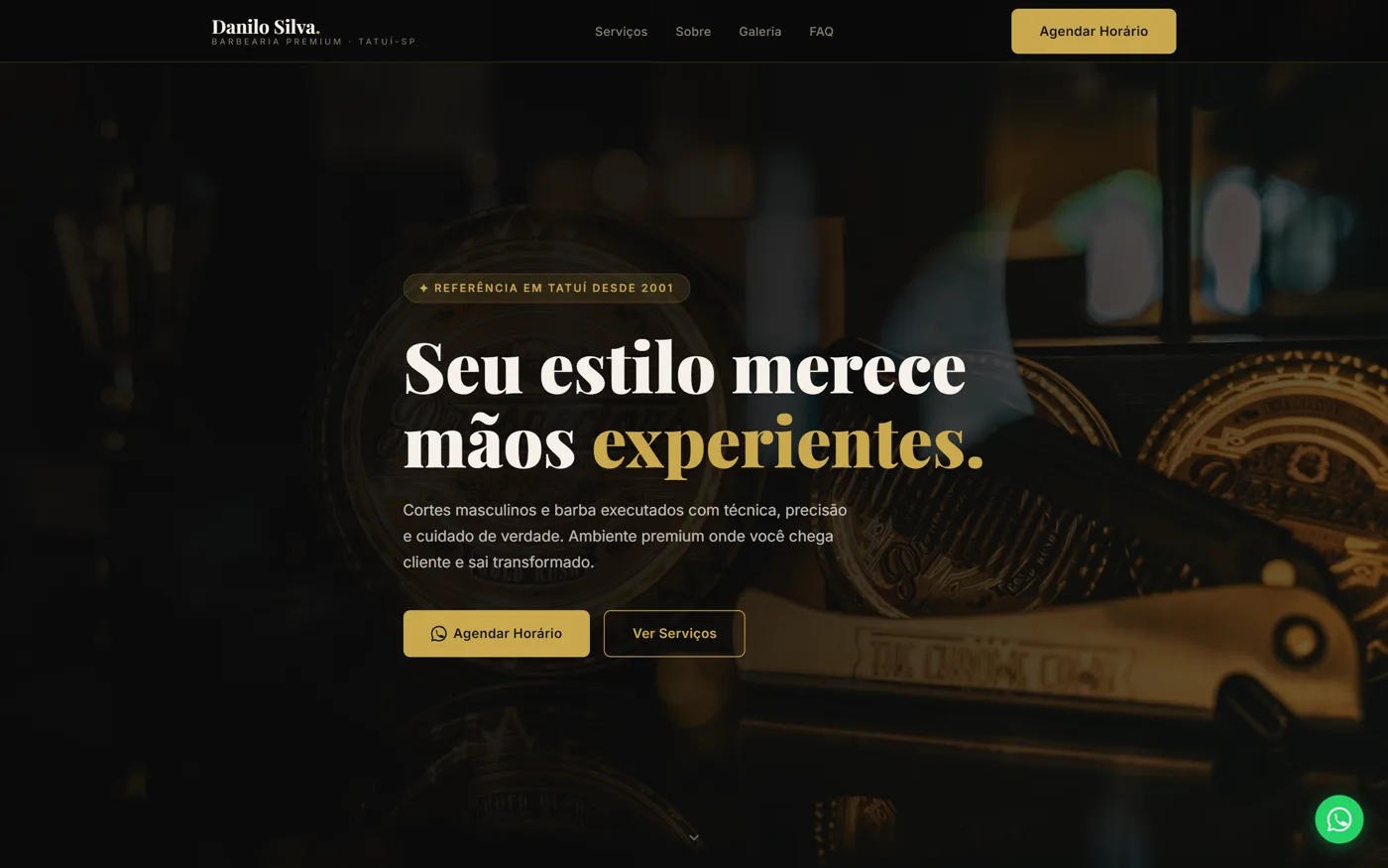 Site Danilo Silva Barbearia criado com a IA da ZenHost