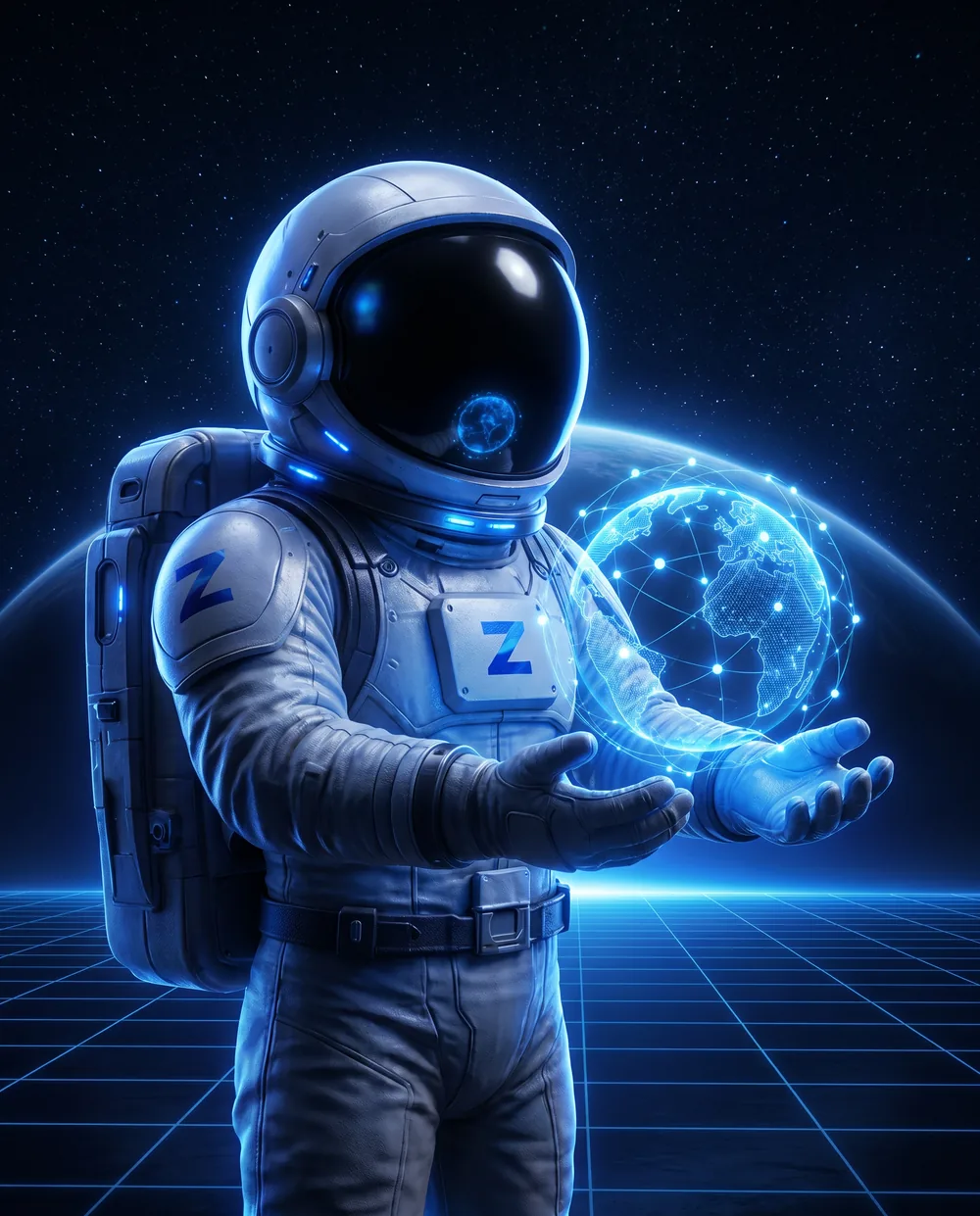 Astronauta da ZenHost oferecendo um domínio