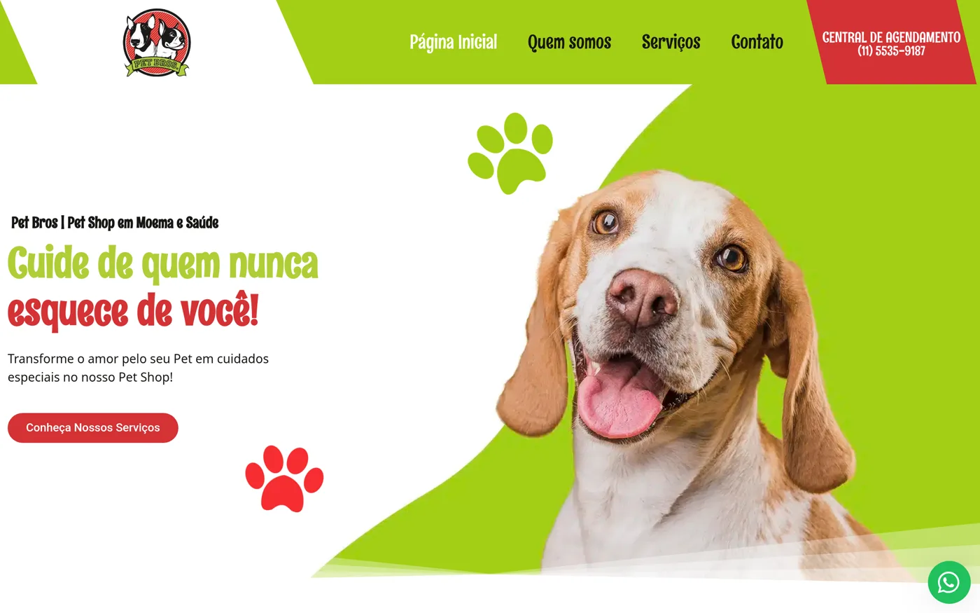 Site Pet Bros feito pela ZenHost