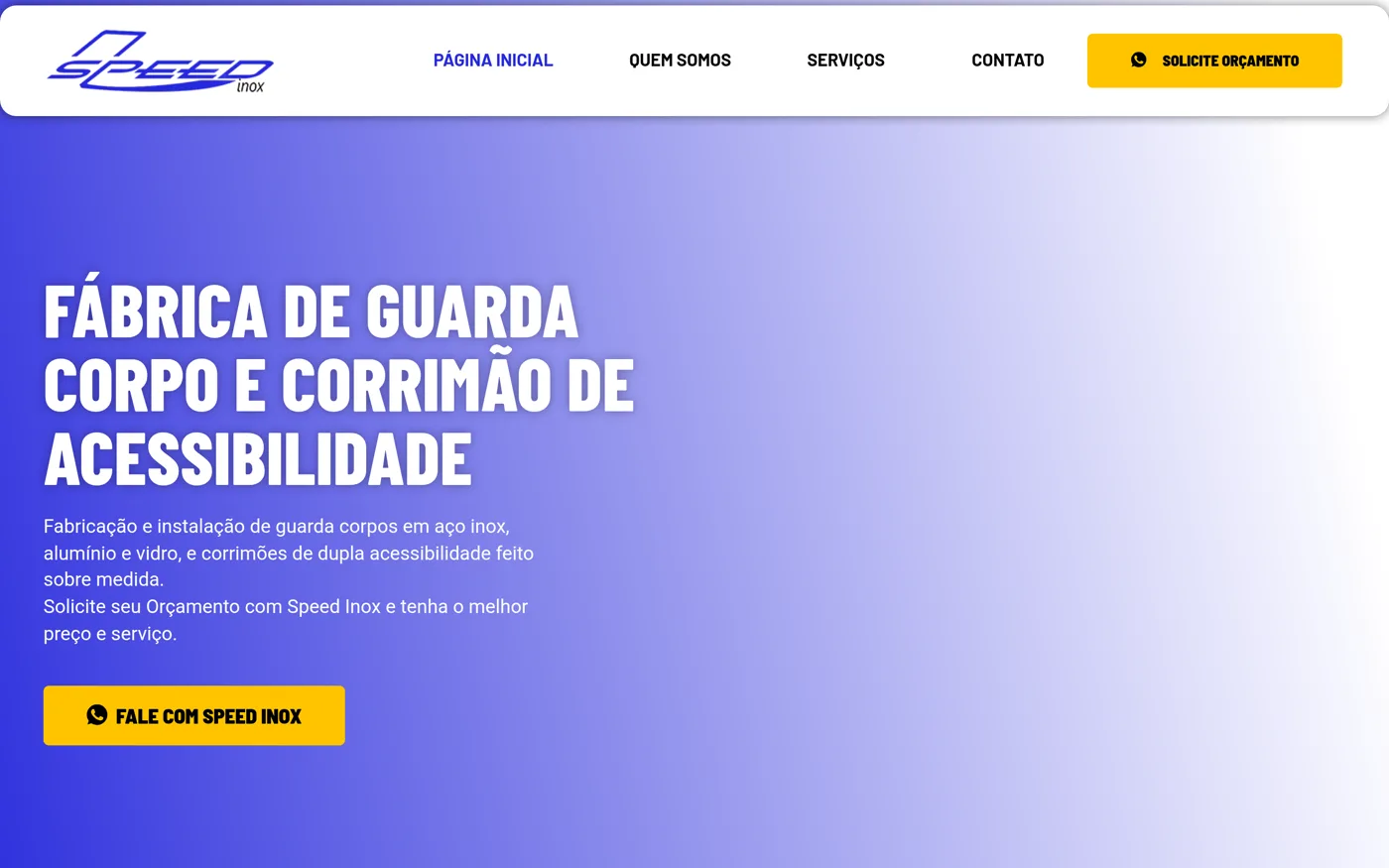 Site Speed Inox feito pela ZenHost